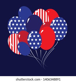  Independence day USA cartoon balloons