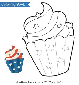 Independence Day USA coloring page. Coloring activity for children. Educational printable coloring worksheet for kids. 