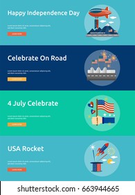 Independence Day of USA Conceptual Banner Design