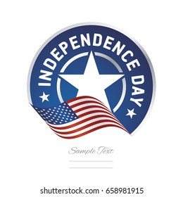 Independence Day USA flag color label logo icon