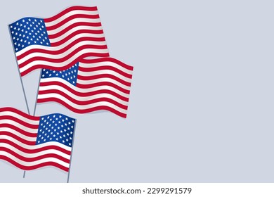 Independence day USA flag cross Independence Day background banner with copy space. Vector illustration. Ceremony party, Festival, Nation.
