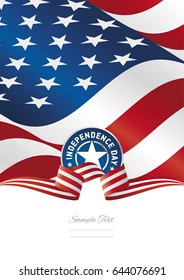Independence Day USA flag ribbon background