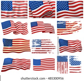 Independence day USA flags