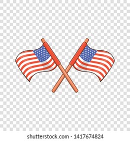 Independence day usa flags icon. Cartoon illustration of independence day usa flags vector icon for web design