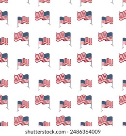 Independence day USA flags seamless pattern