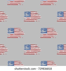 Independence day USA flags seamless pattern United States american symbol freedom national sign vector illustration