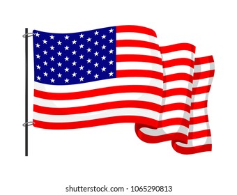 Independence day USA flags United States american symbol freedom national emblem vector illustration