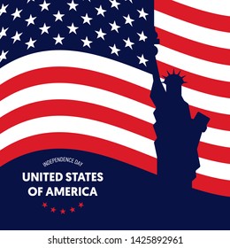Independence day of USA. Forth of July concept poster background. Graphic design element template can be used for backdrop, brochure, leaflet, flyer, publication, vector illustration