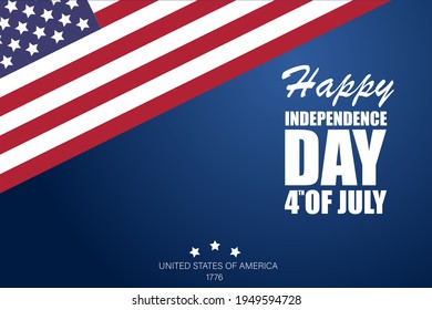 Independence Day of the USA. Fourth of July Design with Flag and Stars