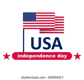 Independence Day USA. The Fourth of July. Flag US. Stock vector image