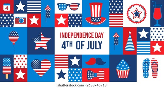 Independence Day USA. Geometric pattern for America Day