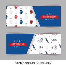 Independence Day of USA greeting banner. Holiday element for 4th of July celebration. National Freedom Day. Vector illustration in flat cartoon style.