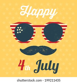 Independence day USA / Happy 4th July / Typographic vintage illustration / Vector illustration