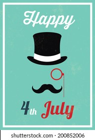 Independence day USA / Happy 4th July / Typographic vintage illustration / Vector illustration