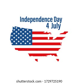 Independence Day USA, July Fourth.  Vector illustration in flat style