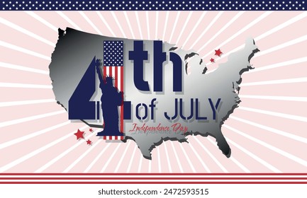 Independence Day of USA poster. 4th of July