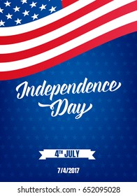 Independence Day USA poster. Fourth of July holiday event banner. 4th of July holiday.