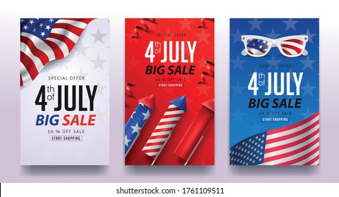 Independence day USA sale banner template .4th of July celebration poster template.fourth of july vector illustration .