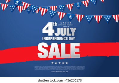 Independence day of the usa sale banner template design