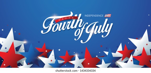 Independence day USA sale promotion banner template .4th of July celebration poster template.Vector illustration .