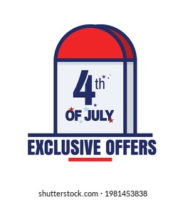 Independence day USA sale promotion banner template. USA Independence Day banner for sale, discount, advertisement, web etc
