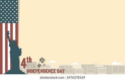 Independence Day of USA template. 4th of July with copy space area