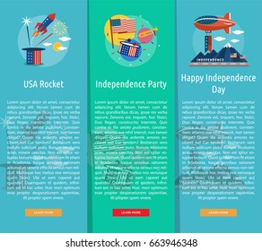 Independence Day of USA Vertical Banner Concept