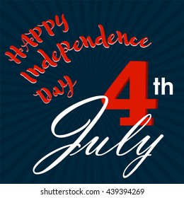 Independence Day USA. Vintage Style. Dark blue background. Stock vector image. The 4th of July