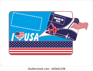 Independence Day in USA.Stylish american independence day design.Happy July Fourth. Vector.Holiday template for design banner,ticket, leaflet.