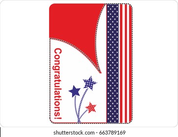 Independence Day in USA.Stylish american independence day design.Happy July Fourth. Vector.Holiday template for design banner,ticket, leaflet