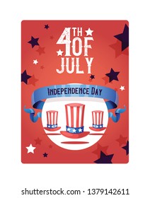 Independence day vector american day hat flag of america freedom backdrop patriotic fourth july holiday background liberty celebration with star memorial united states event banner.