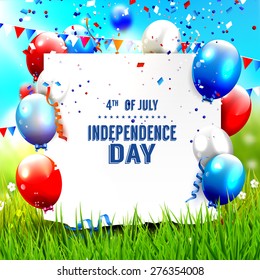 Independence day - vector background with balloons and place for your text 