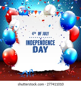Independence day - vector background with balloons and place for your text
