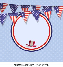 Independence Day Vector Background with Bunting and Border