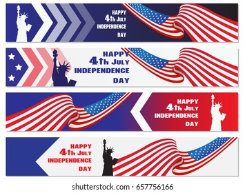 independence day vector banner set