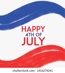 Independence day vector design. 4th of July USA greeting card with patriotic colors. Happy 4th of July text.  