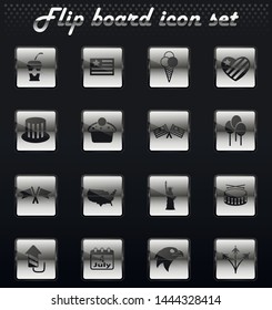 independence day vector flip mechanical icons for user interface design