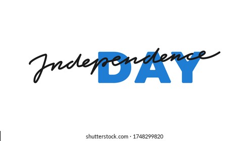 Independence day, vector hand drawn lettering