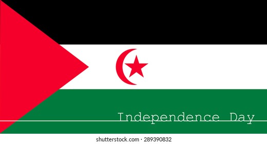 Independence Day. Vector. Icon. Image. Flag of Sahrawi Arab Democratic Republic