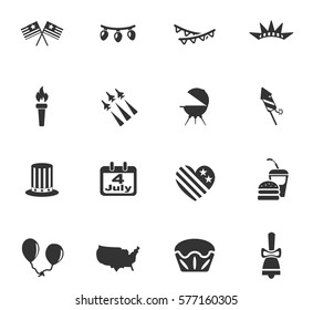 independence day vector icons for user interface design