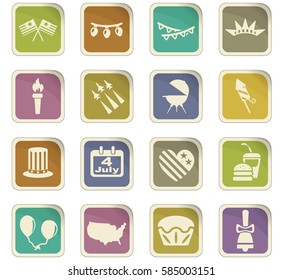 independence day vector icons for user interface design