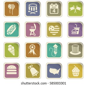 independence day vector icons for user interface design