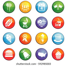independence day vector icons for user interface design
