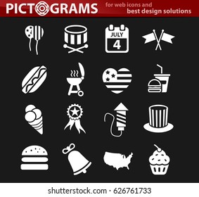 independence day vector icons for user interface design