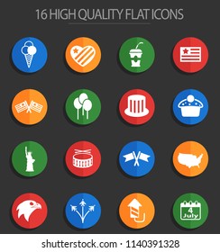 independence day vector icons for web and user interface design