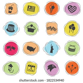 iconos vectoriales de día de independencia para diseño de interfaz web y de usuario
