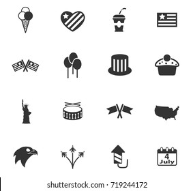 independence day vector icons for web and user interface design