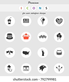 independence day vector icons for web and user interface design