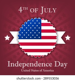 Independence day vector illustration with american symbols on a red background