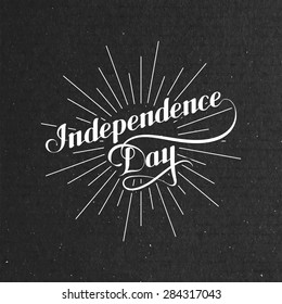 Independence Day. vector illustration of Independence Day label on black cardboard texture. lettering composition